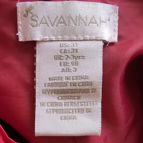 Savannah Red Kids 3T Floral Cape with Faux Fur Trim - Picture 2 of 6